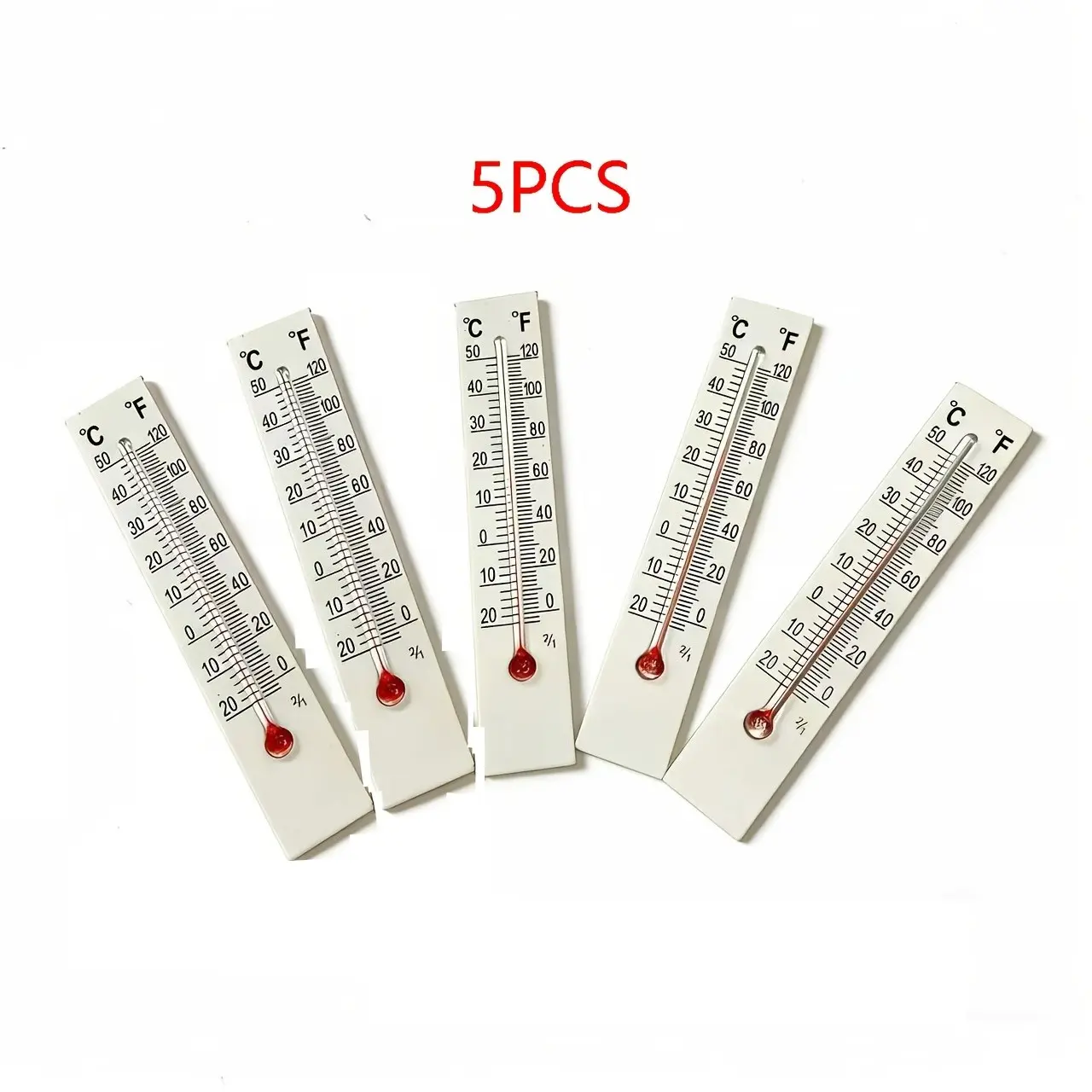5pcs Wall Mount Liquid Temperature Gauge, Dual Celsius Fahrenheit Scale, Accurate Indoor Outdoor Thermometer, Ideal for Greenhouse Garage Home Workshop