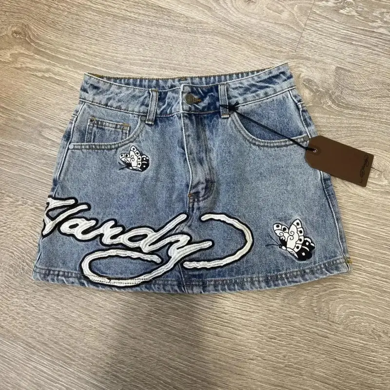 Trendy Women Gothic Denim Short Skirt Retro Bodycon Mini Skirt