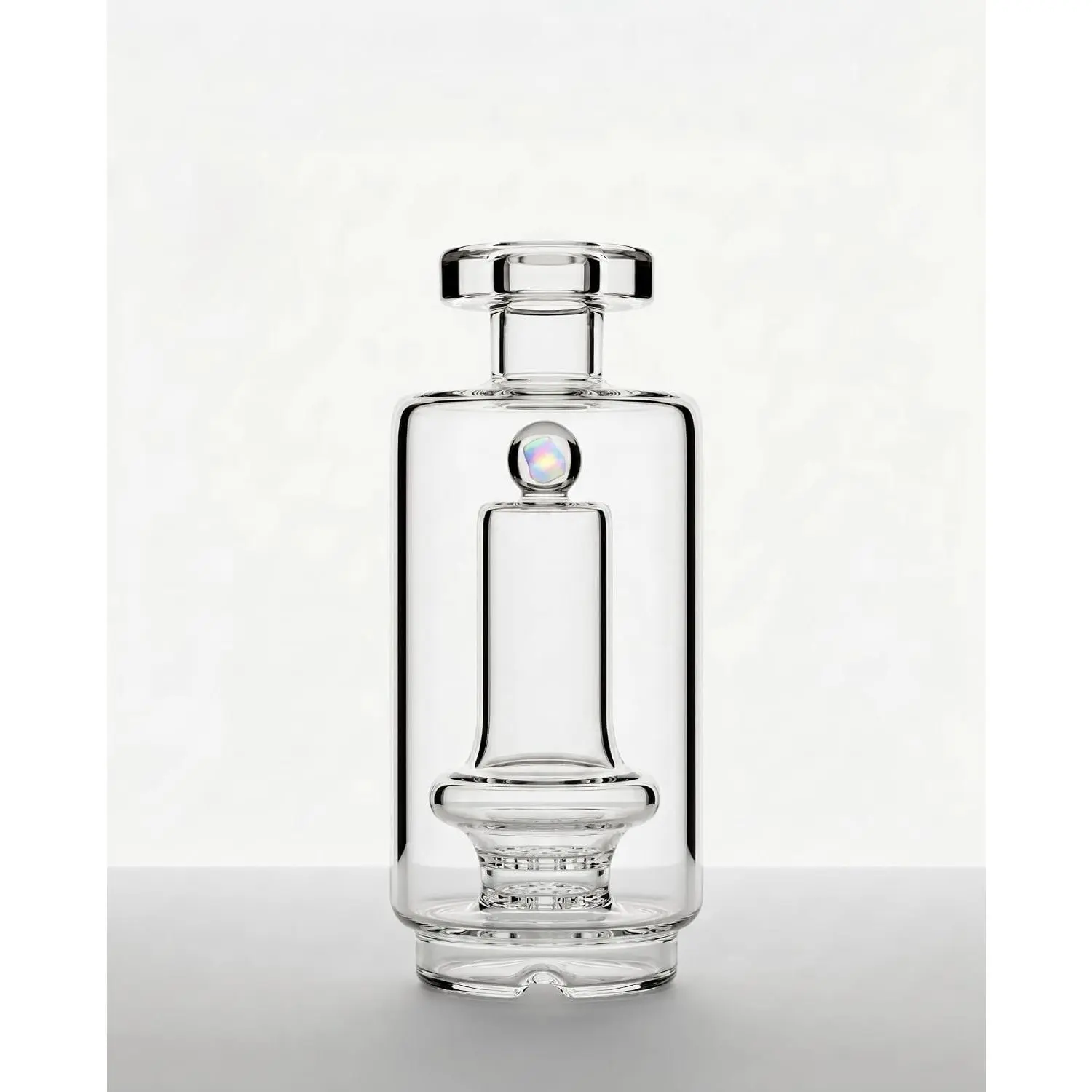 Clear Borosilicate Glass Cylindrical Component - Precision Geometric Glass Art Supply for DIY Crafting, Stained Glass Making, Heavy Wall Construction (Short)
