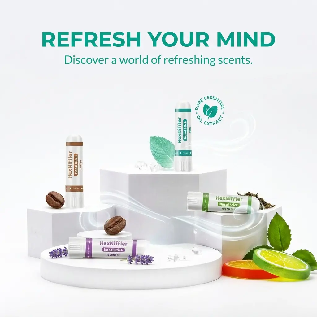 Multi‑Flavor Aromatherapy Nasal Stick, Portable Refreshing Scent Inhaler Stick, Home Indoor Leisure Relax Aroma Tool for Daily Indoor Rest Time