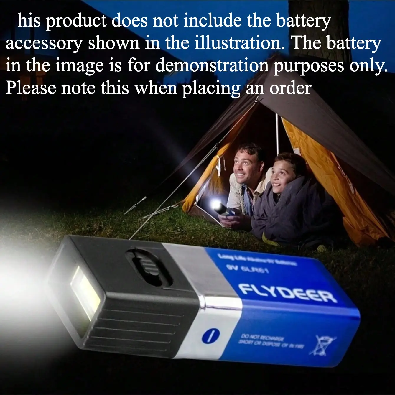 9v Mini LED Key Light, Strong COB Outdoor Flashlight, 6f22 Battery Powered, No Battery Included, Portable Handheld Torch
