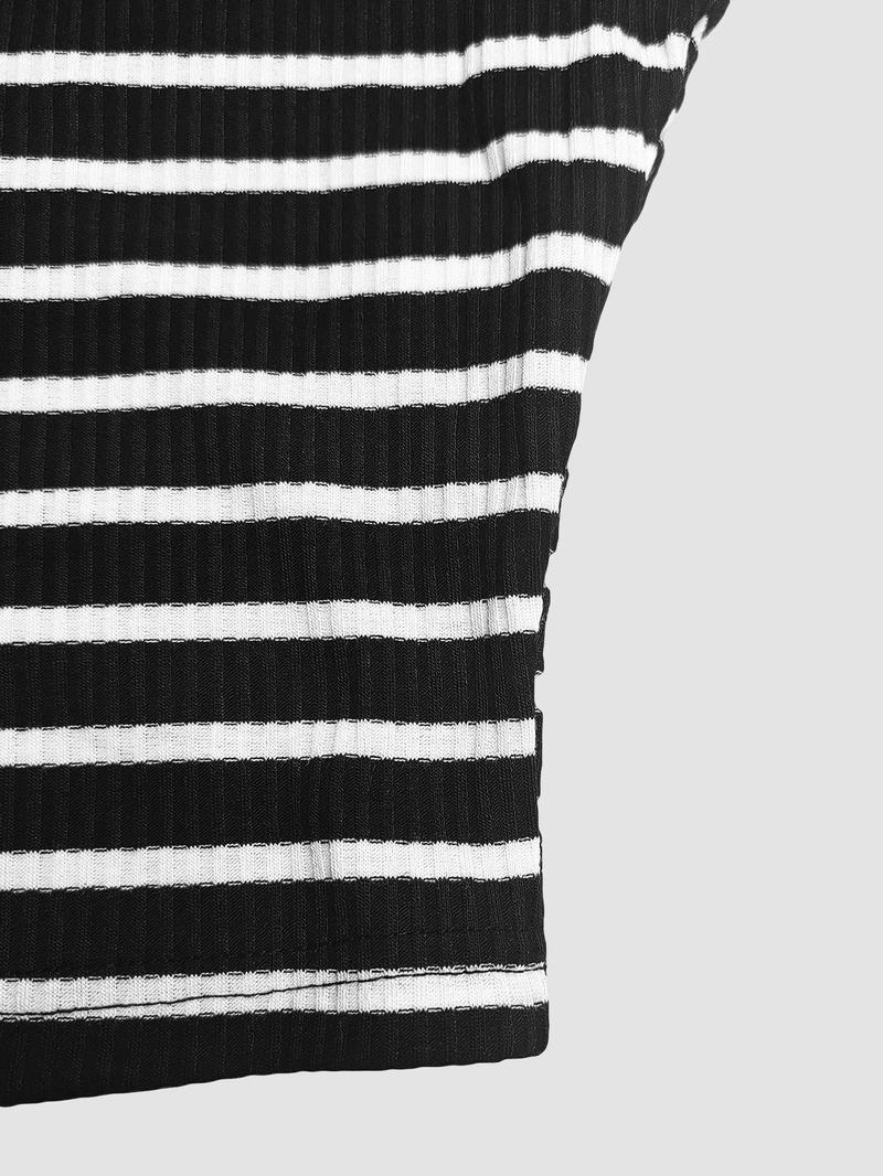 Women's Striped Print Long Sleeve Top & Skirt Two-Piece Set, Elegant Casual Outfits for Daily Outdoor Wear, Women's Clothes for All Seasons, Airport Outfit