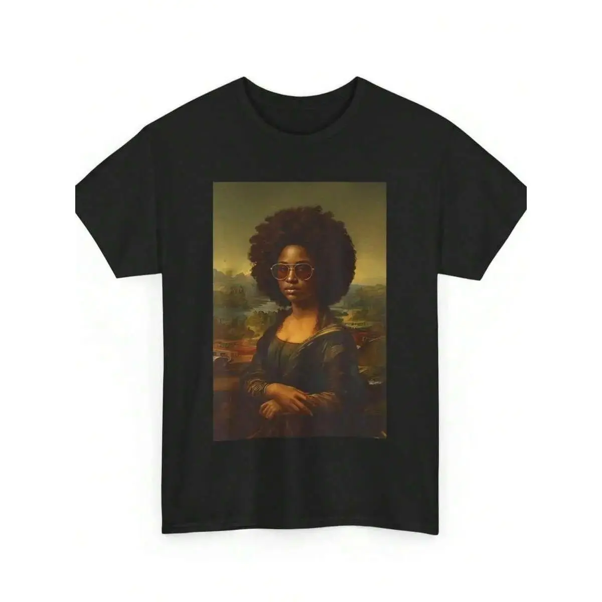Black Mona Lisa Afro African American Month T-Shirt