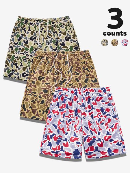 Men's Camo Print Shorts, Regular Fit Casual Street Shorts for Summer, Men's Bottoms for Daily Wear, Camouflage Shorts, Casual Streetwear Shorts