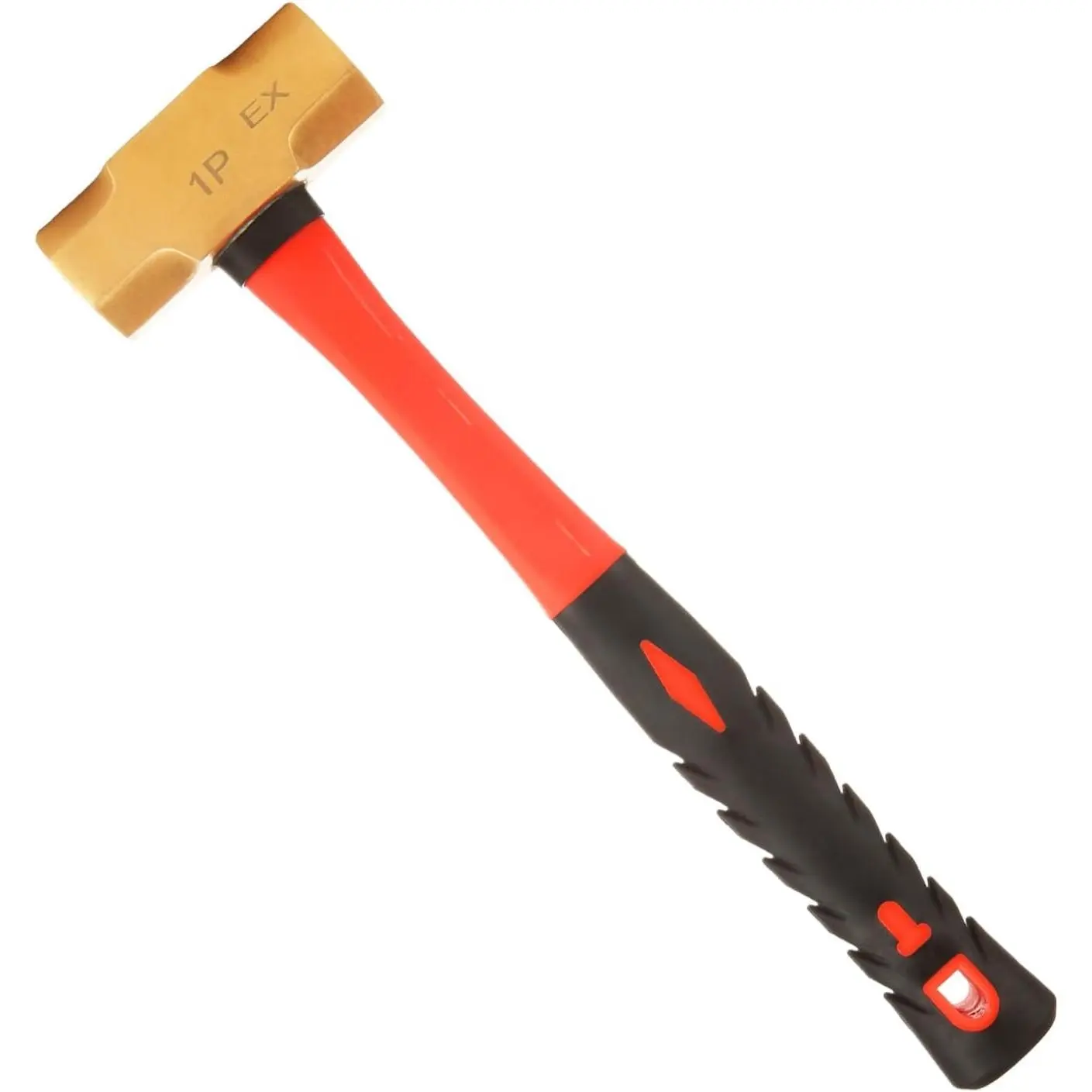 QTLCOHD 1 lb Brass Hammer, Fiberglass Sledge Hammer with Handle | Non-Sparking, Die-Forge, 11"