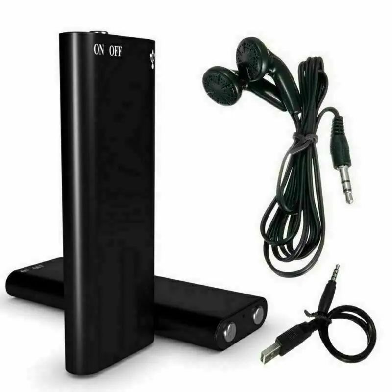 Ultra-Thin Mini Digital Voice Recorder with USB, 4-32GB Storage, Professional Sound Activation, Noise Reduction & 8GB MP3 Player Functionality