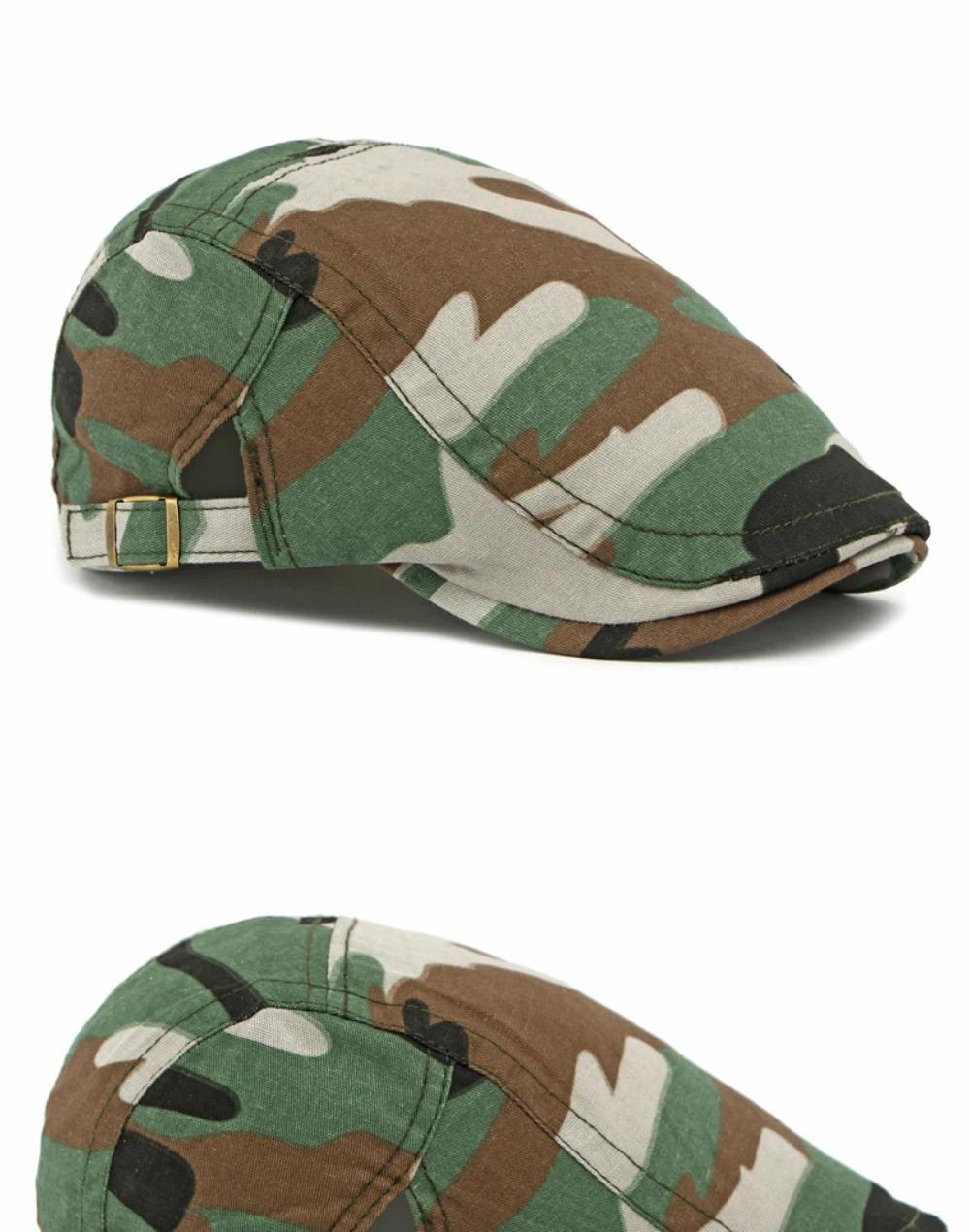 HT4837 Mens Berets Women Spring Summer Sun Cap Artist Painter Beret Hat Male Female Adjustable Ivy Flat Cap Camouflage Beret Cap