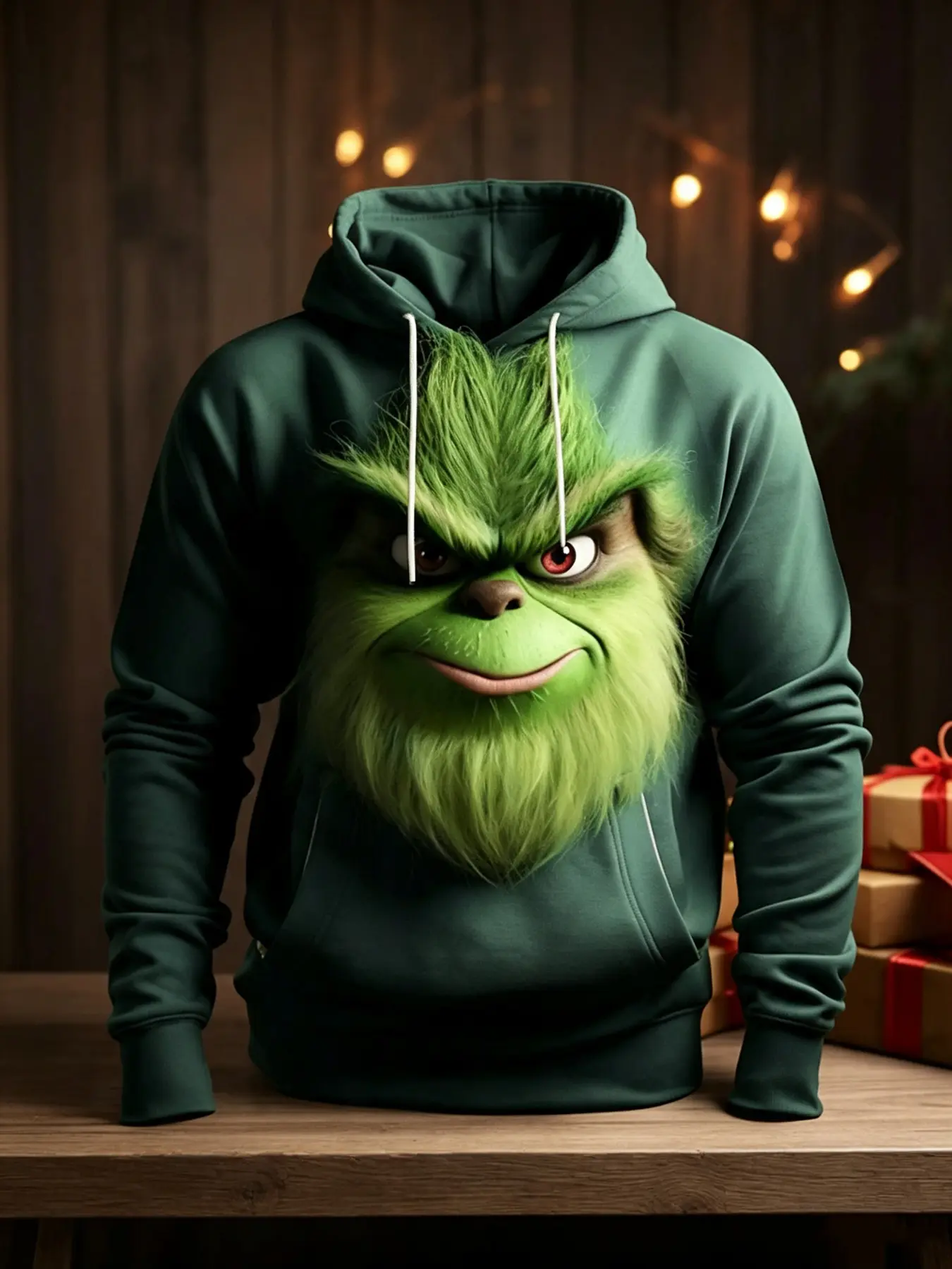 Christmas Grinch 3D Printed Green Hoodie