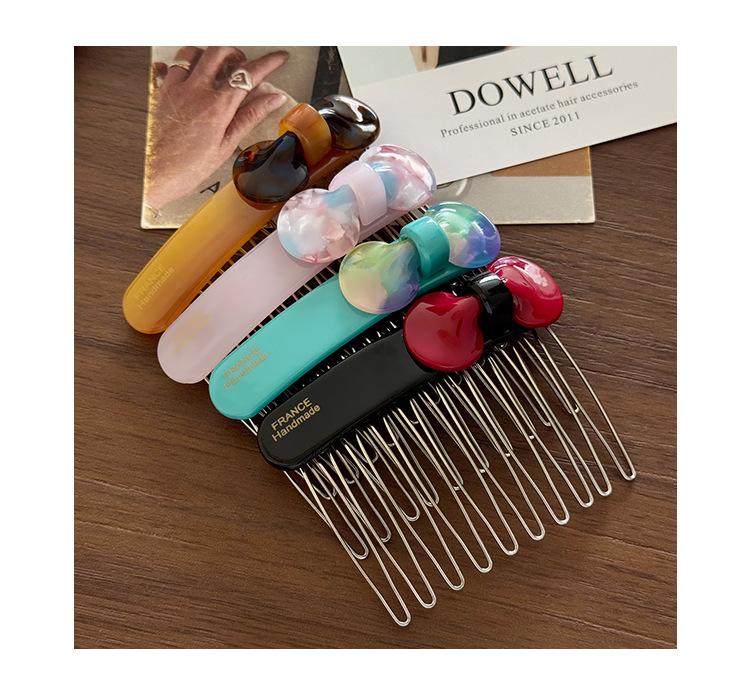 Acetate Bow Comb, Invisible Side Fringe Clip, Reverse Front Hair Pin for Baby Hair Elegant & Versatile