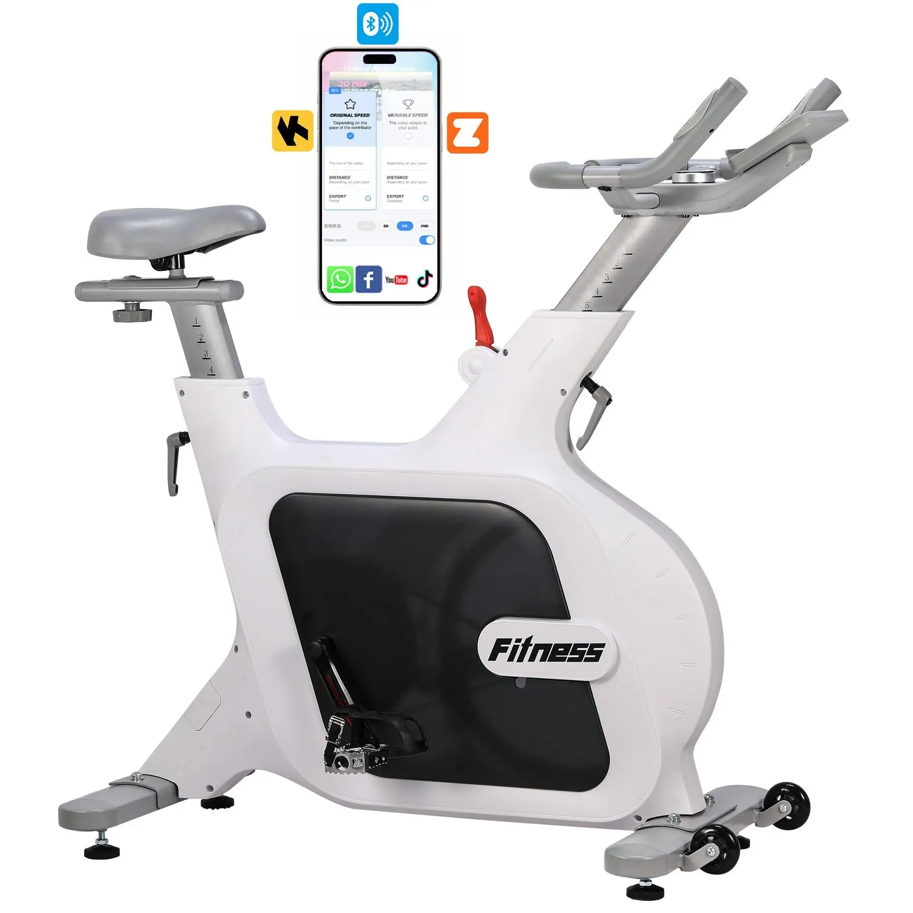 Indoor Stationary Exercise Bike, 32-Level Electromagnetic Resistance Cycling Bike with 30 lb Flywheel, Quiet Belt Drive, Adjustable Seat & Handlebars, Digital Monitor, Pulse Grips, Tablet Holder & Wheels for Home Gym Cardio Workouts for Men & Women