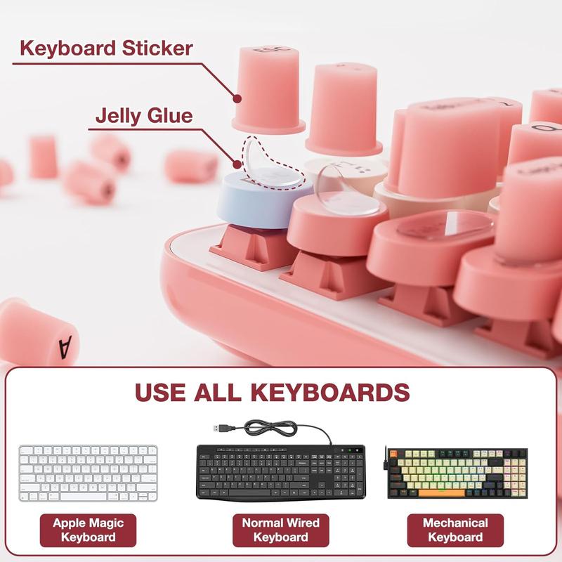 Nail Art Keyboard Protector, Silicone Keycap Cover for Long Nails, Universal Nail Art Keyboard Sticker, Durable and Easy to Install