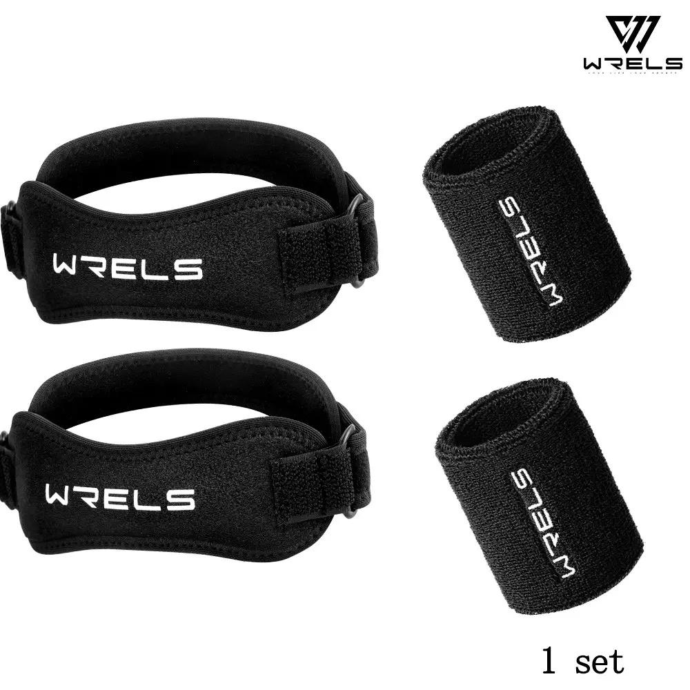 Wrels Sports Wrist Brace Patellar Band Set, Sweat-Wicking Basketball Fitness Wrist Strap, Professional Outdoor Running Sport Patellar Band, Basketball Wristband