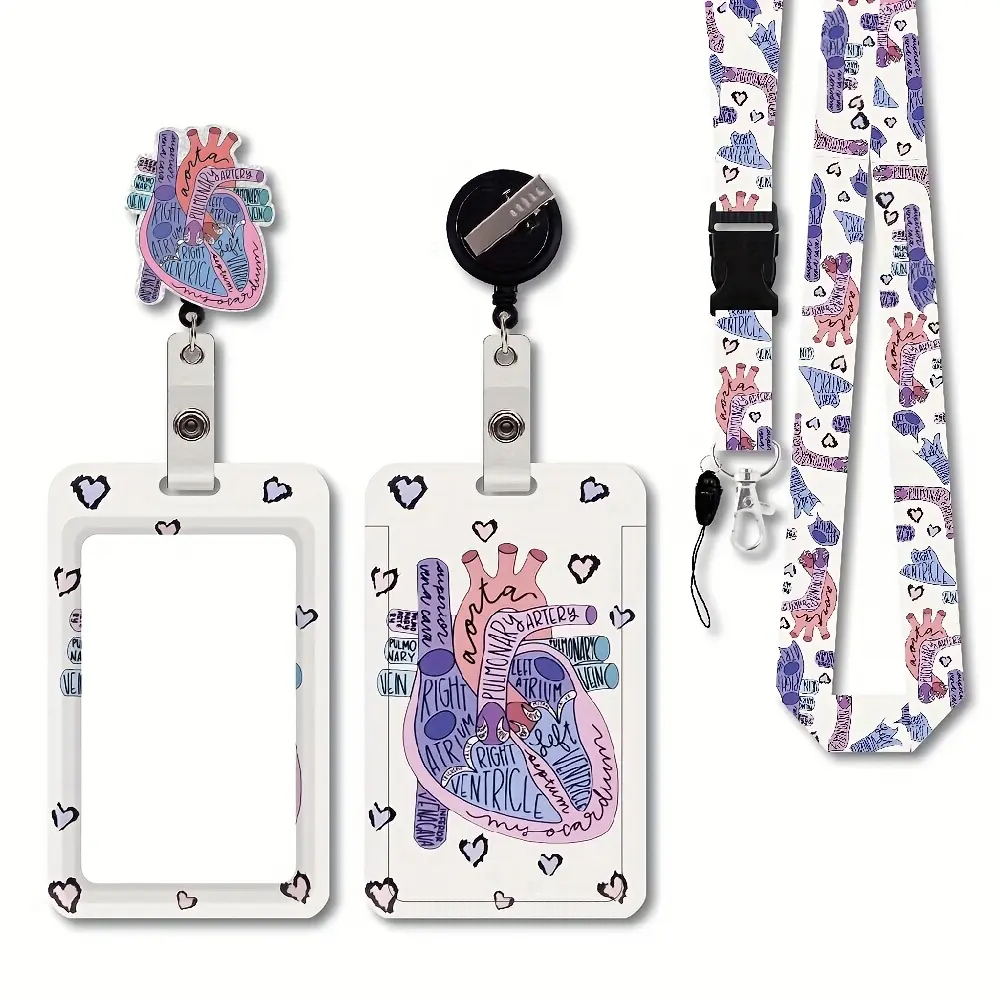 Retractable Lanyards with ID Badge Holder Rotatable Clips - Mental Health Nursing Lanyards for Name Badges Holders，Breakaway Lanyards with ID Badge Holder Nurse Badge Reel for Nurse Teacher Student Office Work Women