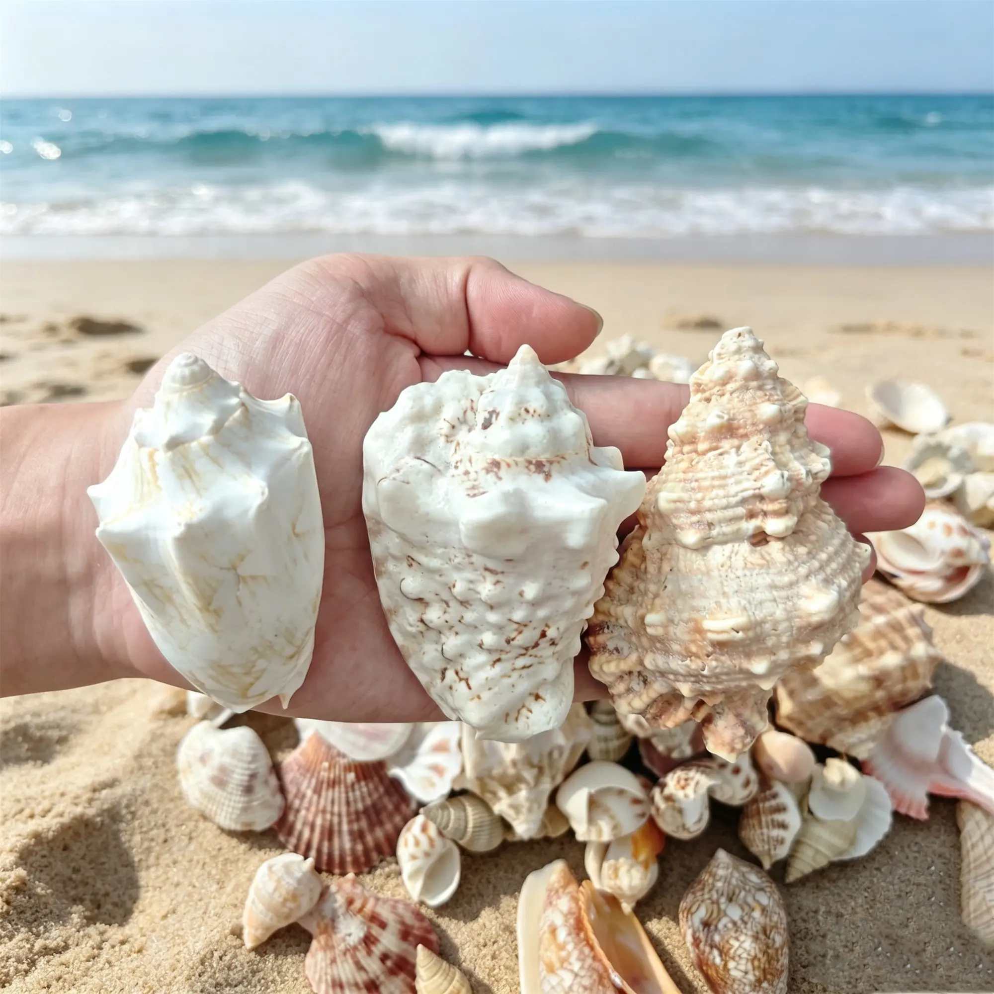 Large Triangle Seashell Set, Aquarium Decor, Fish Tank Decor, Home Décor, DIY Craft Supplies, Drift Bottle Material, Beach Photo Props