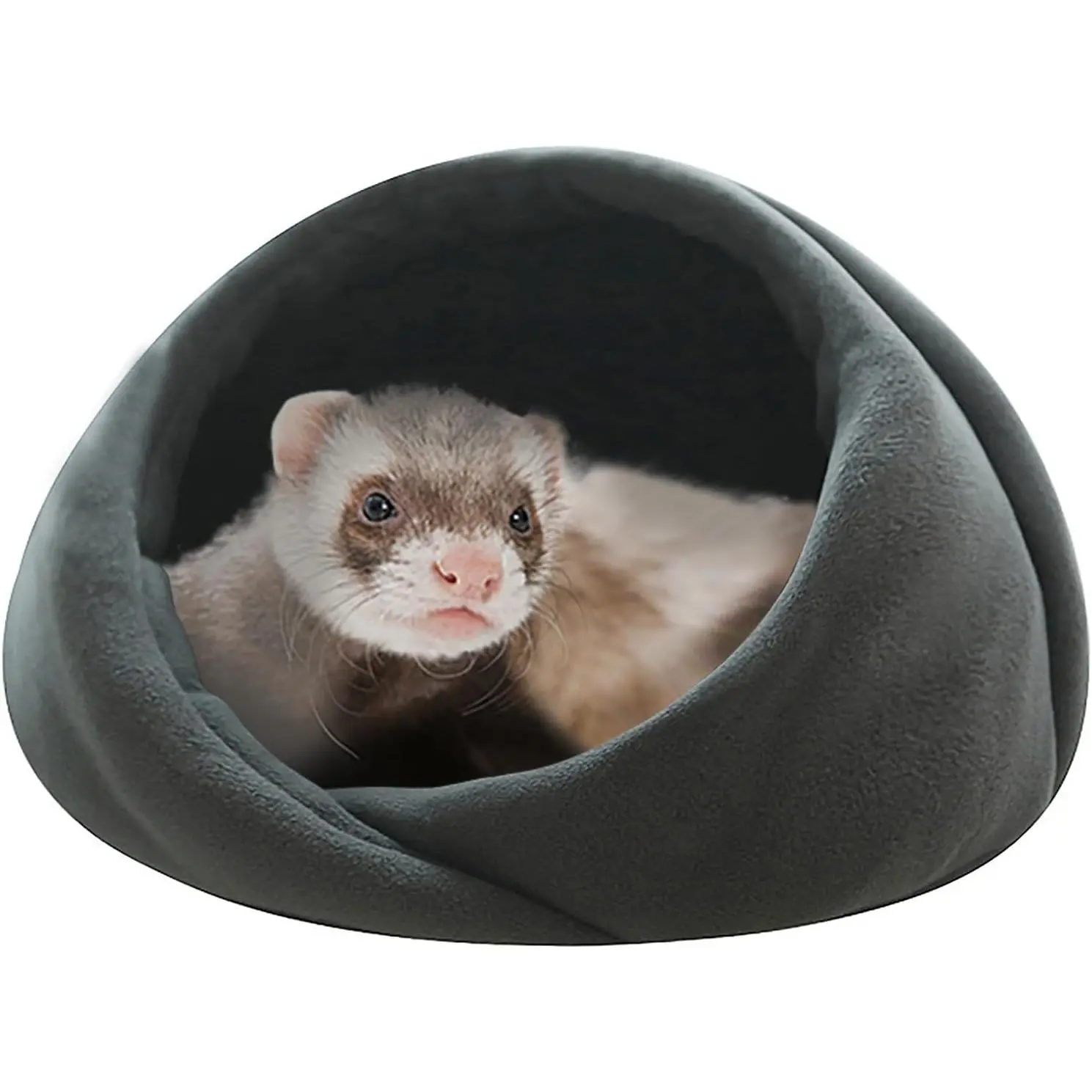 Comfortable Ferret Bed Cave Hideouts Safe & Cozy Hideaway Bed Accessories for Cage for All Ages Ferrets Grey