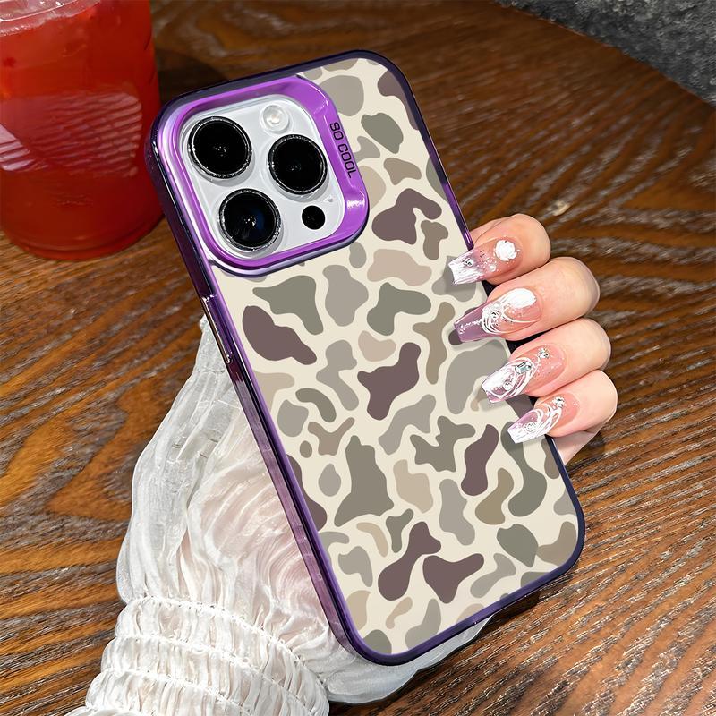 Camo Pattern Shockproof Phone Case for iPhone 7 8 X XS 11 12 13 14 15 16 17 Pro Max Plus 16E Air XR Protective Cover Vintage Camouflage / as a birthday/holiday gift for family and friends / protector, CY175