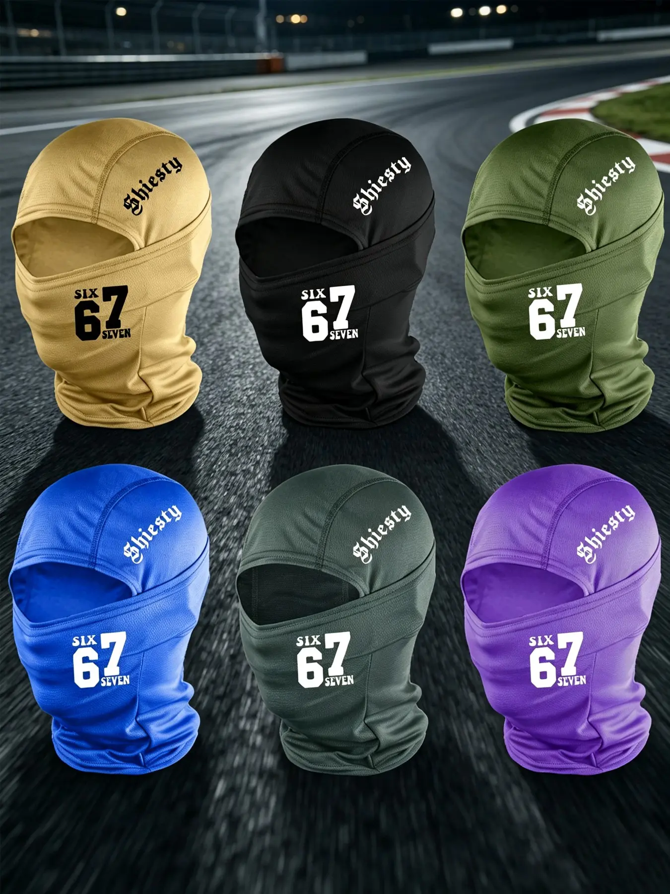 6pcs Unisex Letter and Number 67 Printing Balaclava Mask Neck Gaiter Headwear Breathable Ski Mask for Men Women Outdoor Sports Hiking Fishing Commuting Suitable for Daily Wear