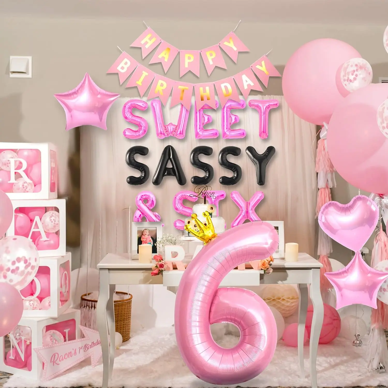 Sweet Sassy & Six Birthday Decorations and Balloons for 6 Years Old Girls | Sweet Sassy and Six Birthday Decorations birthday decorations for girls