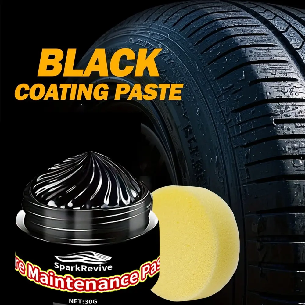 30g Car Tire Brightening Restoration Cream, Instant Black Shine, Deep Nourishment, Dustproof Coating Rubber Tire Care Dressing, Coating Paste
