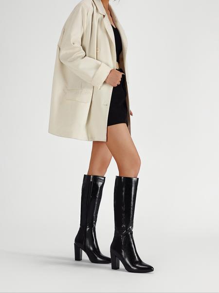 Women's Vintage Fashion Chunky Heel High Boots, Elegant Boots, Slimming Leg Design, Perfect for Work & Dates, Coats/dresses/skirts, Fall/winter Essential