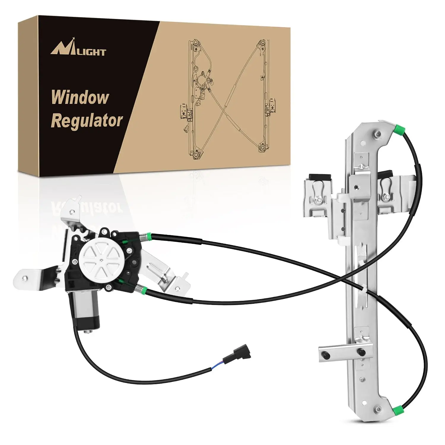 Nilight Sturdy Stainless Steel Corrosion Resistant Durable Power Window Regulator with Motor, Rear Passenger Side (Rear Right), Compatible with Cadillac Escalade/Chevy Tahoe/GMC Yukon 2002-2006, 748-229