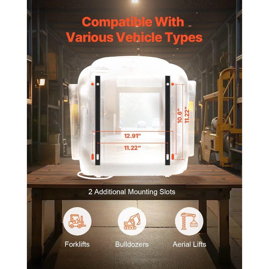 VEVOR Universal Forklift Seat, Tractor Suspension Seat with Adjustable Back, Armrest, Headrest Safety Belt, Secure Fold Down Tractor Seat with Micro Switch, Lawnmower Seat for Skid Loader Bulldozer