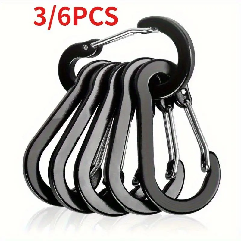 3/6Pcs Easyfish Fishing CC1 Steel Small Metal Carabiner Clips Outdoor Camping Multi Tool Fishing Acessories 6pcs