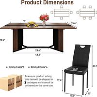 brown (71IN Table+6 Chairs)