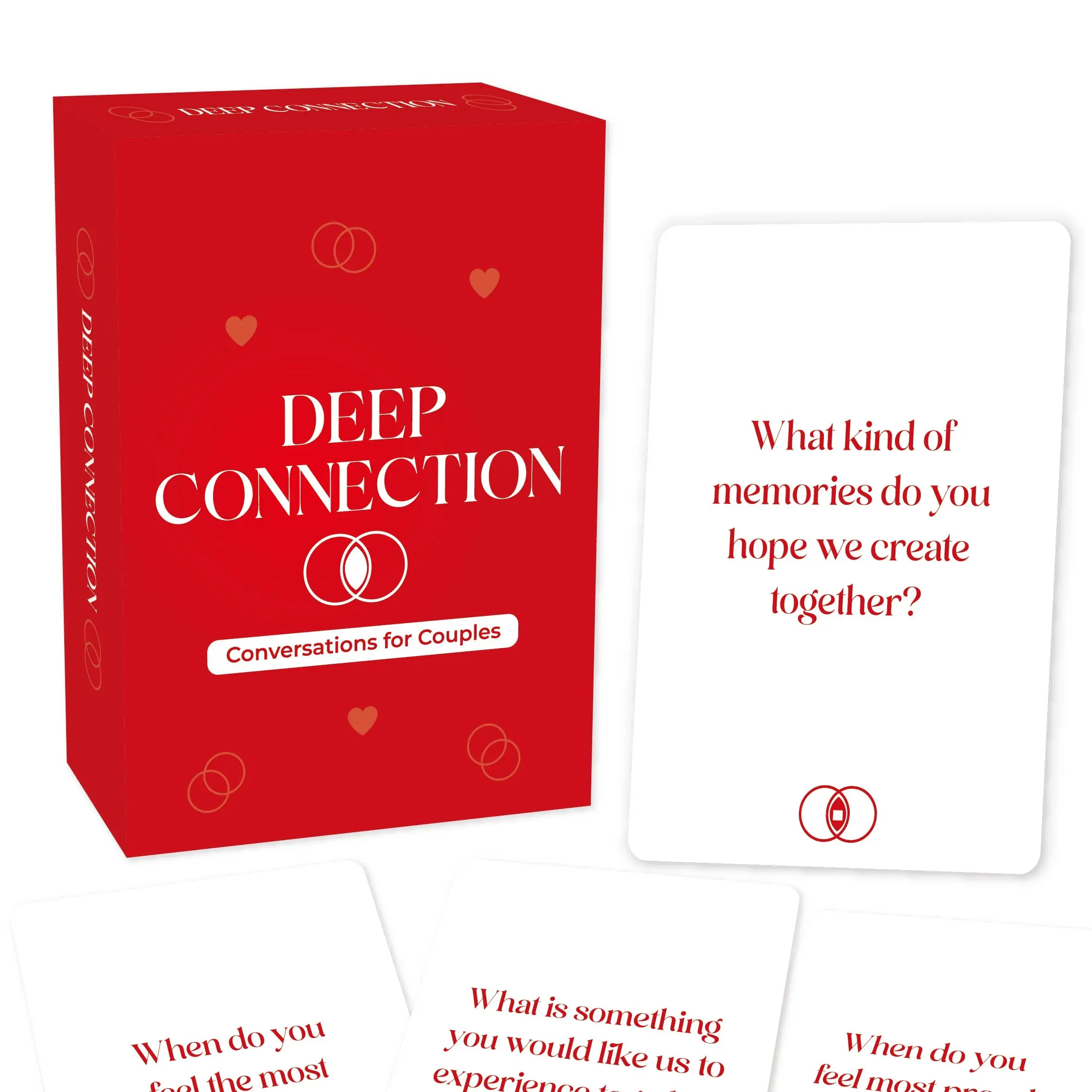 Deep Connection Couple Conversation Card Game, 55 Meaningful Questions, Romantic Icebreaker for Couples, Date Night, Anniversary, Valentine's Day