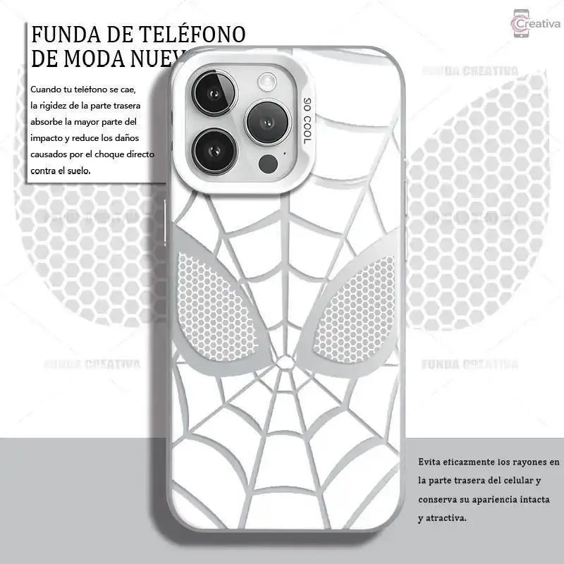 Creative Spider-Man Pattern Smartphone Casing for iPhone 12,13,14 Plus,15 Pro,16,17 Air,17 Pro Max & Samsung A15,A50,A54,A55,A56 - Shock-resistant, Durable Handheld Devices Protective Accessories, Pink Couple Design Cover, Cellphone