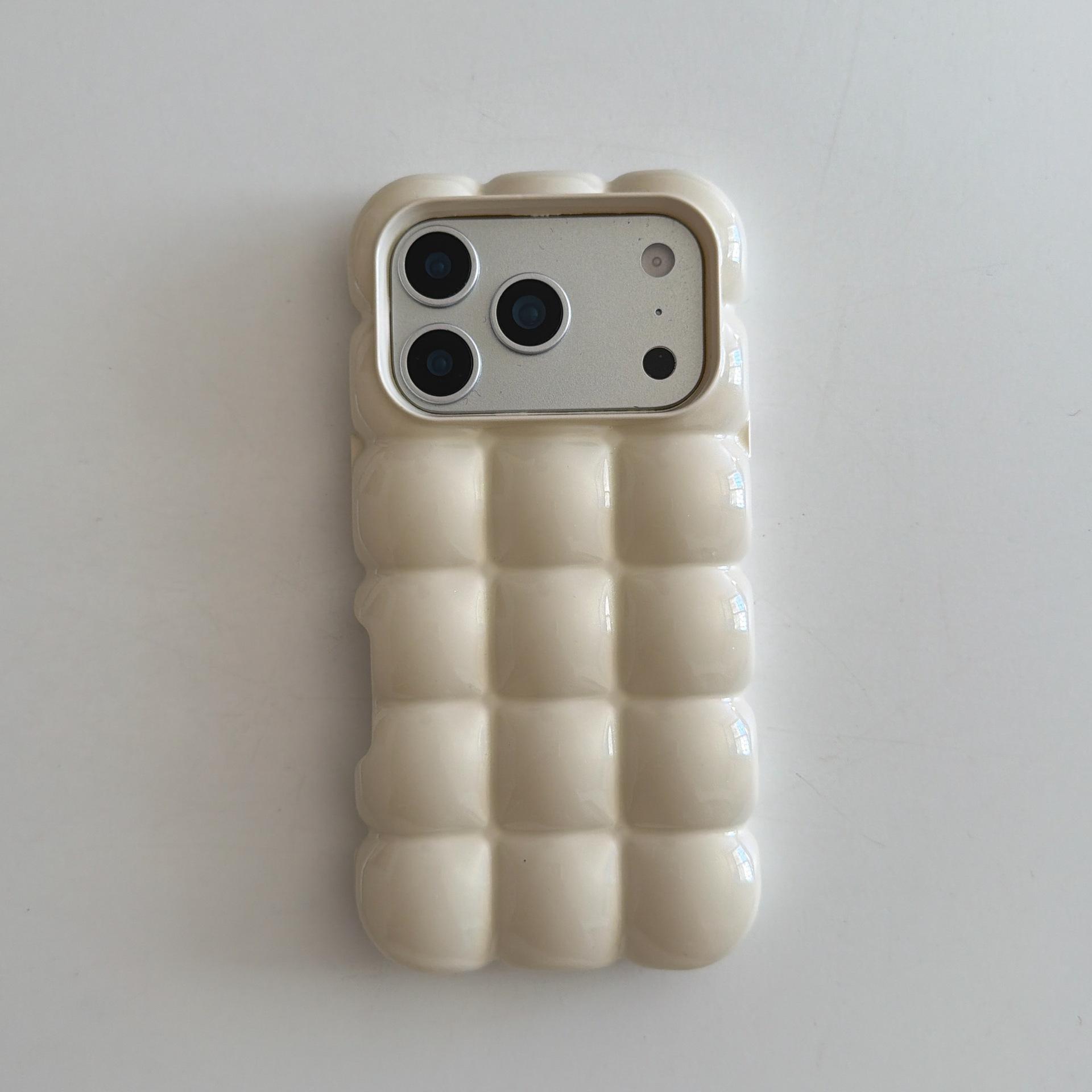 Minimalist Plated Solid Color Bubble Case for iPhone 17 Pro Max 16 15 14