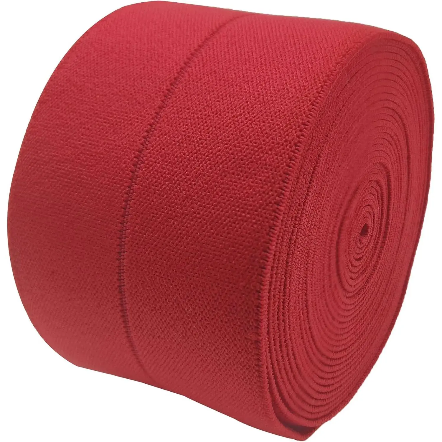 Fold Over Elastic Band for Sewing - 2.4 Inch Wide, 5 Yard High Elasticity Double-Sided Flat Knit Elastic Spool - Heavy Stretch Strap for Waistbands, Pants, Clothes, DIY & Sewing Projects (Red)