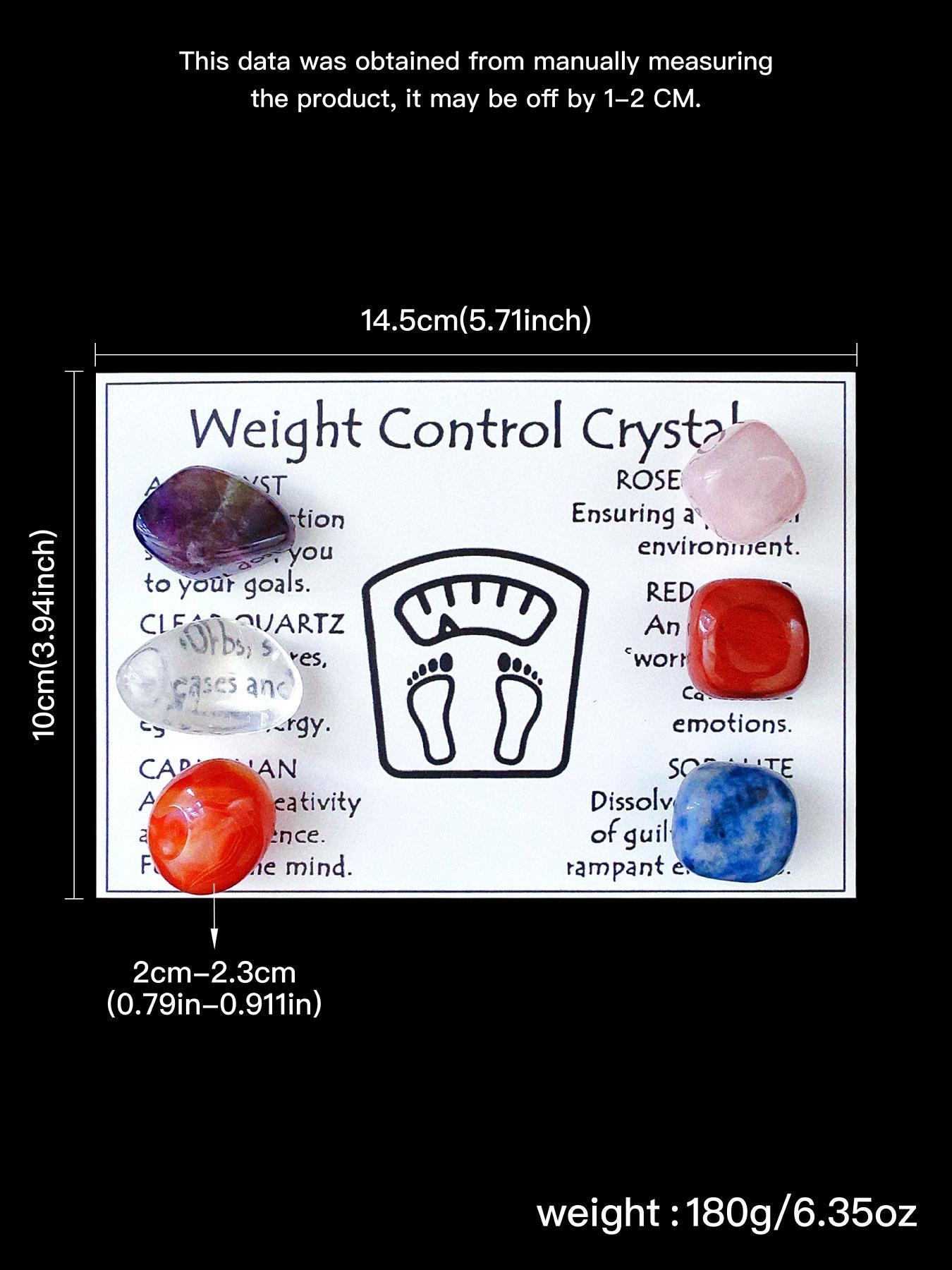 Natural Crystal Stone Set, Weight Control Crystal Stone Set, Energy Healing Crystal, Jewelry Accessories for Women & Men