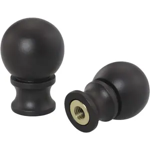 2pcs Dual -Thread Lamp Finial Oil Rubbed Bronze Steel Ball Knob Lamp Shades Finials Cap Knob Lamp Decoration for Lamp Harp Holder