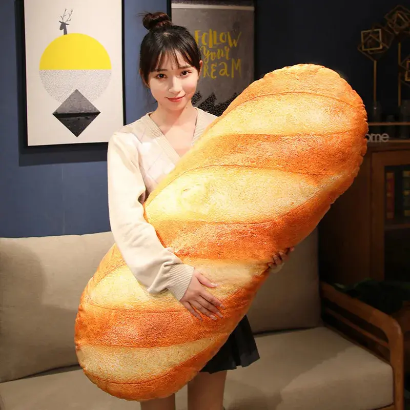 French Bread Soft Plush Pillow - Printed Image Stuffed Toy, Party Prop Decor, Men's Gift