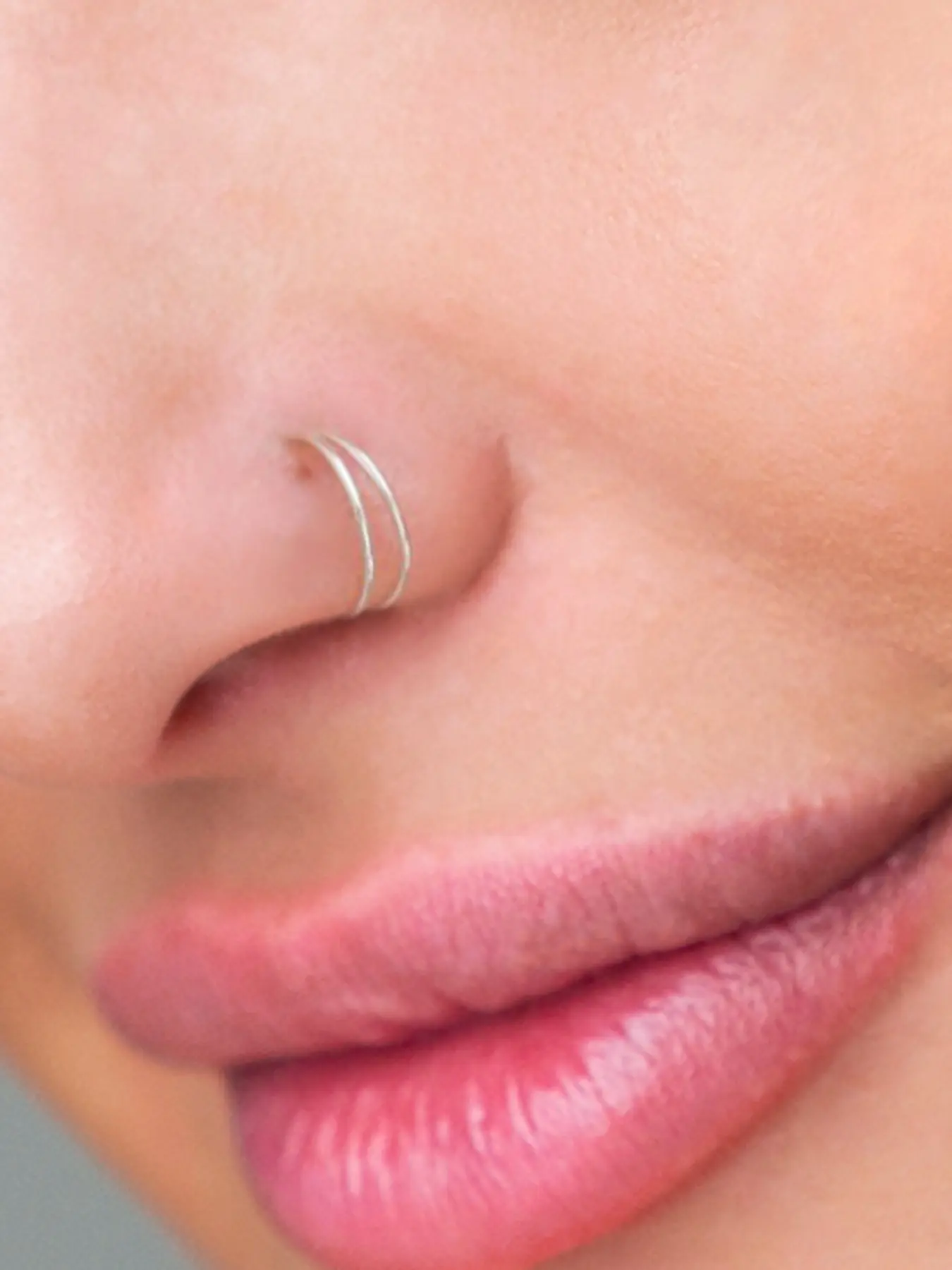 1pc 925 Sterling Silver Nose Rings Hoops Set, Dainty Nose Hoops, Hinged Clicker Septum Rings, Hypoallergenic Jewelry Gifts, Body Jewelry