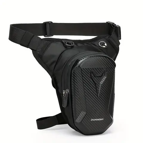 Waterproof Motorcycle Leg Bag, Adjustable Strap & Double Zipper Compartment Outdoor Riding Waist Bag, Durable Fabric Bag for Off-Road Bikes & Motorcycles