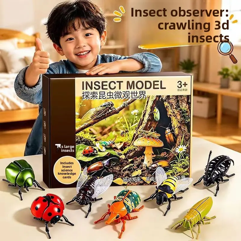 Children's beetle simulation wind-up toy creative prank crawling wind-up rhinoceros beetle insect model