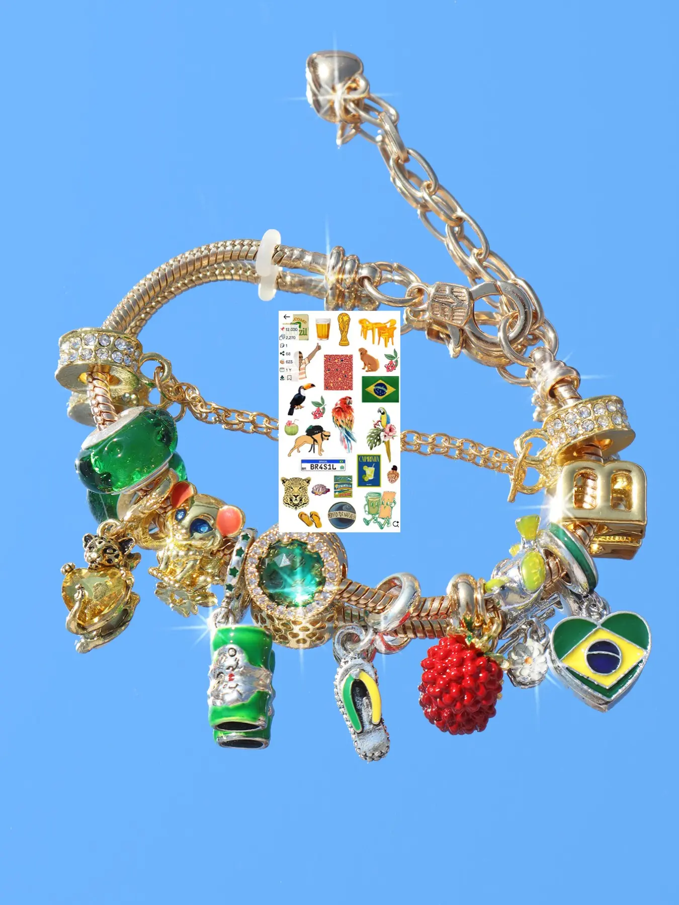 Brazil Tourism Memorial Bracelet, Brazil Football Memorabilia Bracelet, DIY Beer Festival Music Festival Bracelet, Unique Souvenir Jewelry