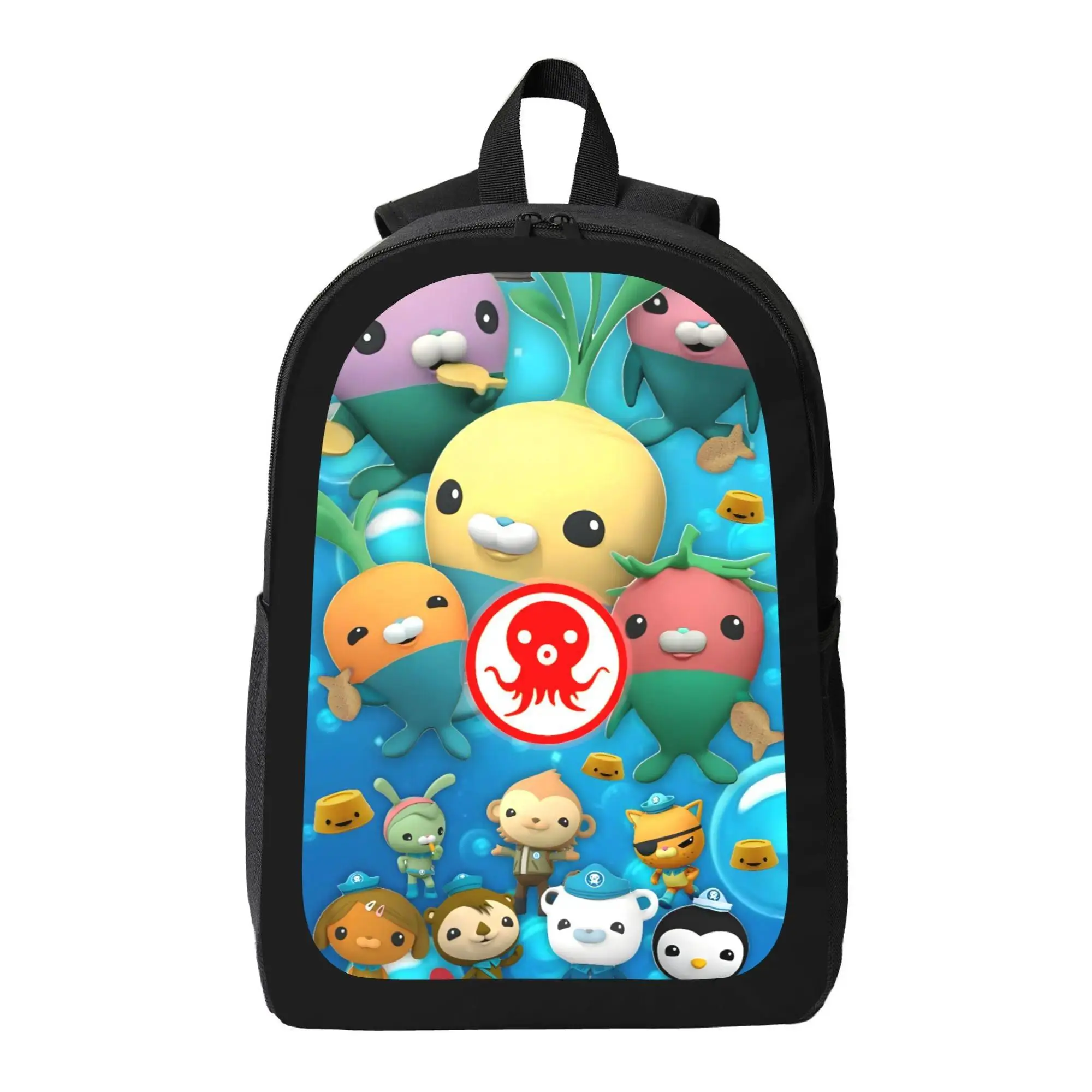 Unisex Cartoon Octonaut-Printed Adjustable Durable Backpack - 15-Inch Laptop and iPad Compatible, Large Capacity, No Wheels, Fantasy-Theme School Travel Bag, Laptop Travel Backpack