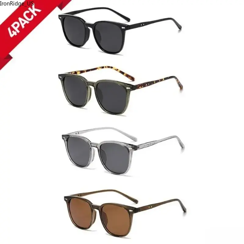 2026 New 4‑Pack Women Ultra‑Light Square Sports Sunglasses, Modern Trendy Face‑Flattering Natural‑Tone Shades, UV‑Resistant Fashion Eyewear for Beach, Outdoor & Holiday Gifting