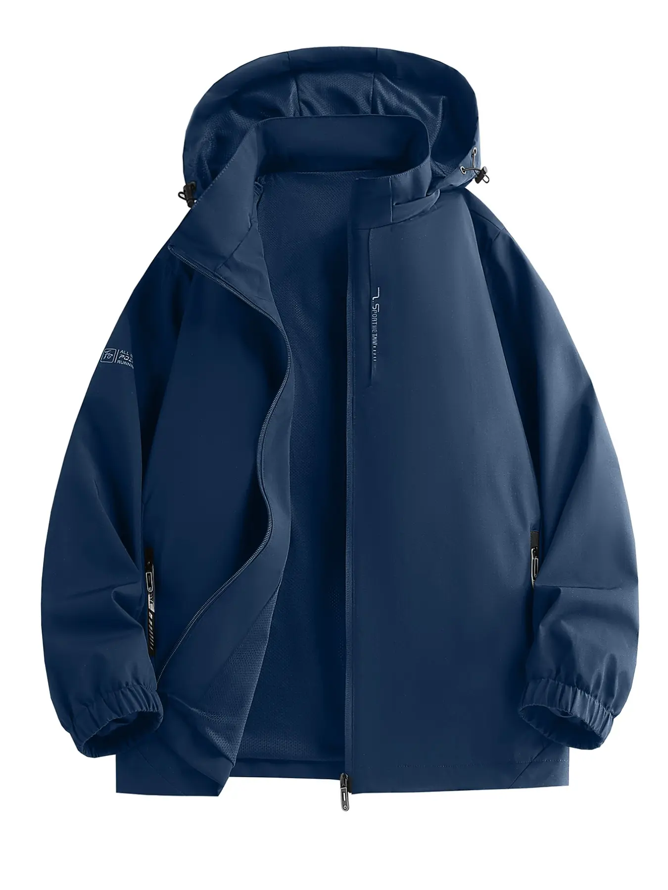 Women's Plus Size Casual Sporty Outdoor Windbreaker, Fashionable Loose Fit Jacket, Hooded Thin Coat, Breathable Mesh Lining, Spring & Fall Outerwear