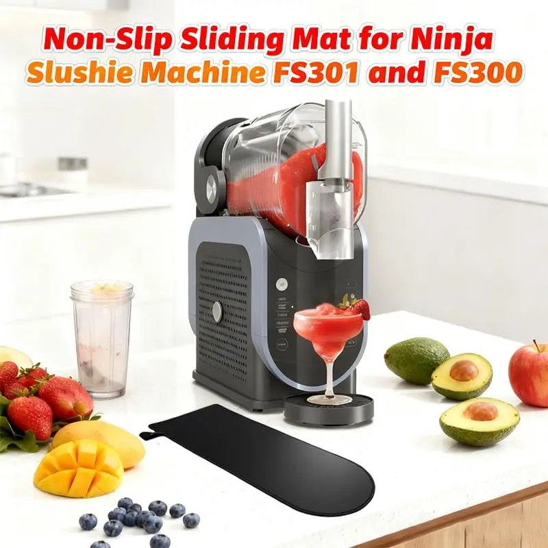 Sliding mat for Ninja Blender Machine FS301/FS300 - Kitchen easily slide the beverage maker on the countertop, double-sided design, non-slip countertop protection, with hanging storage function, and sliding mat for Ninja blender accessories.