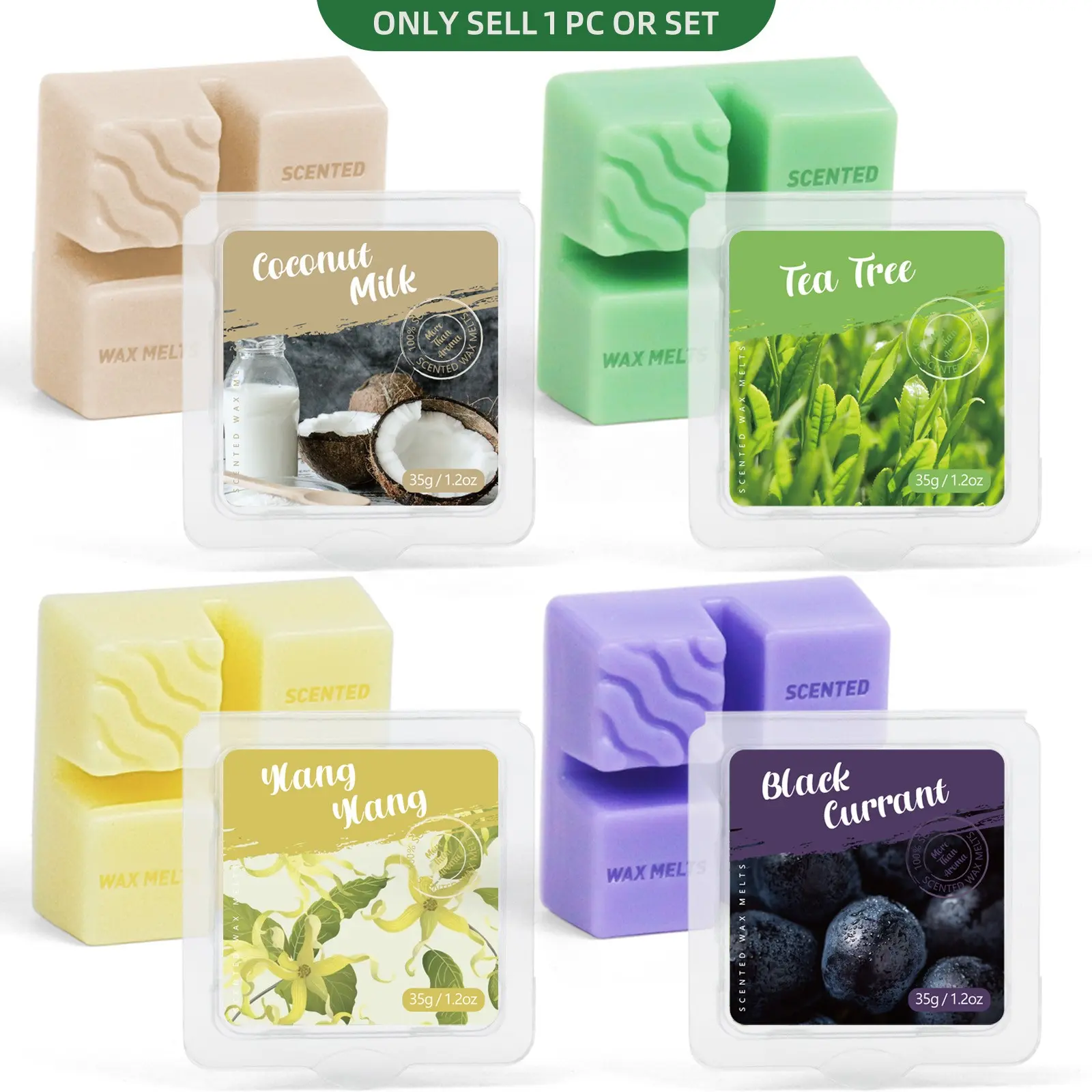 Scented Wax Melts Gift Set, Soy Wax Cubes for Candle Warmer Burner, Long Lasting Vegan Friendly Wax Tarts, Handmade Home Fragrance Gift Set for Mother's Day, Christmas, Birthday, 4 Scents