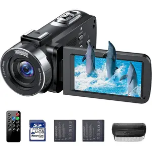 4K Video Camera Camcorder 42MP Vlogging Camera for YouTube with 3" 270? Rotation Screen, 18X Digital Zoom Cam Corder, 2 Rechargeable , 32GB SD Card & Remote Control