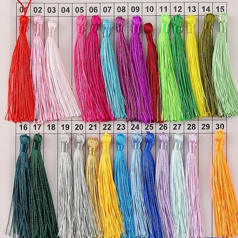 Cozy DIY Tassel Kit 100 Pcs 20 Colors Bookmark Charms Handmade Craft Supply Gift Wrapping Party Favor Jewelry Making Bag Charm Keychain Sewing 5 Inch Mini Tassels with Loop for Book Lovers