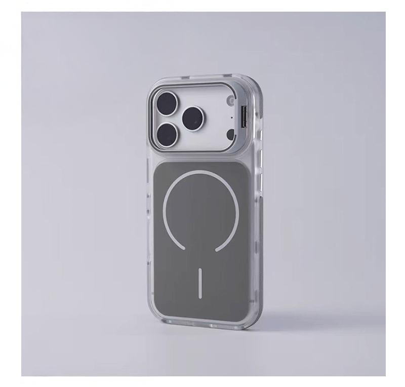 MagSafe Compatible iPhone  with Camera Stand & Shockproof Bumper |     Clear Protective Cover for iPhone 12 13 14 15 16 17 Pro Max Plus Air Anti-Scratch & Drop Protection mobile phone  soft female case dustproof phone case trendy aesthetic anti-fall fully