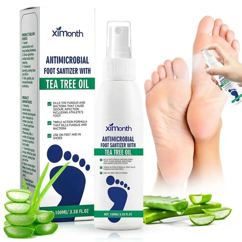 Tea Tree Oil Foot Spray with Comfort – Natural Antifungal Deodorizer for Odor Control, Moisturizing Dry Feet Care, Shoe & Foot Freshener with Plant-Based Formula, Foot Sanitizer Spray