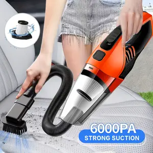 Handheld car vacuum cleaner |   6000PA super strong suction, 1800mAh battery, low noise, includes 5 suction heads, suitable for car interior cleaning, home & pet cleaning, compact and portable design, BOYMOO brand