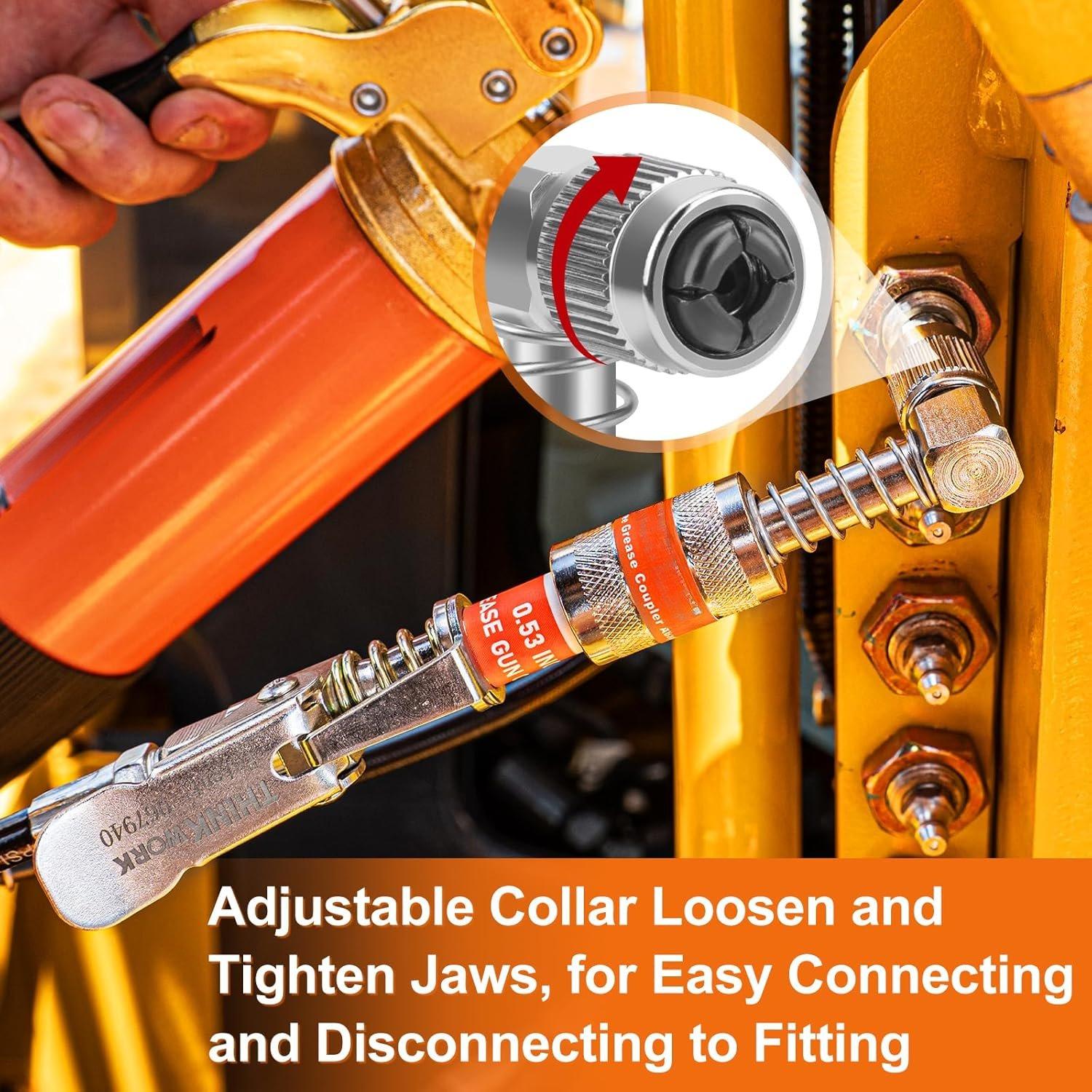 4 count Quick Connect Greasing Accessory Kit, Couplers with 90 Coupler, Reach Any Fitting on Any Machine, High-Hardness Storage Box Keeps Tools Clean and Portable 4 count Quick Connect Greasing Accessory Kit, Couplers with 90 Coupler, Reach Any Fitting on Any Machine, High-Hardness Storage Box Keeps Tools Clean and Portable